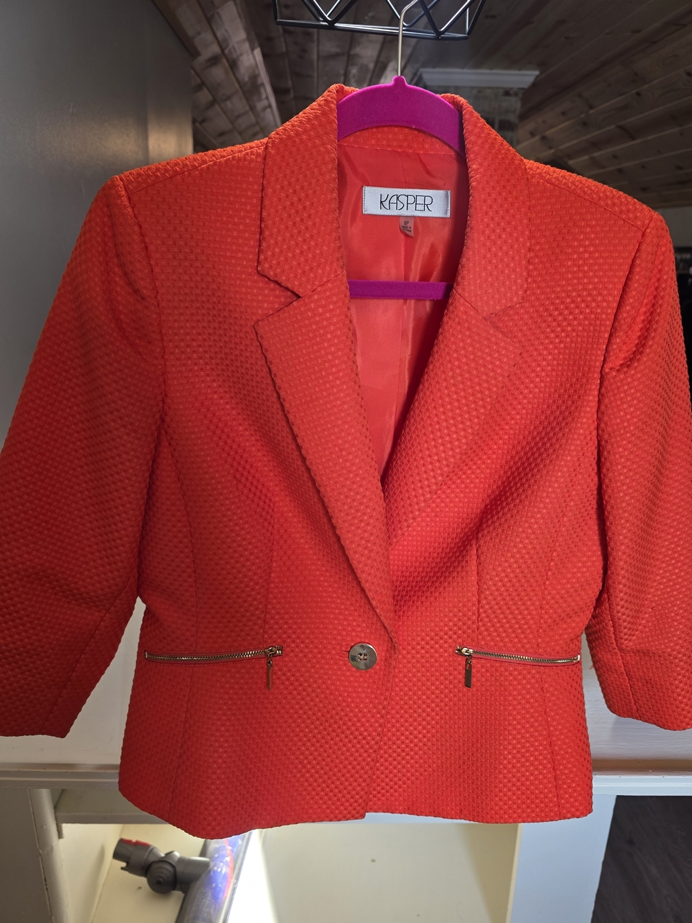 Kasper Women's Textured Orange Blazer